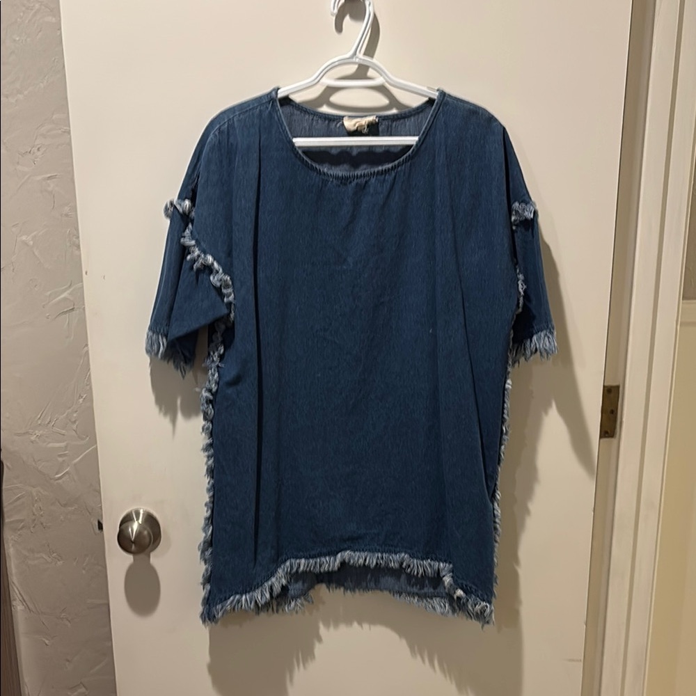 Fringe Denim Top